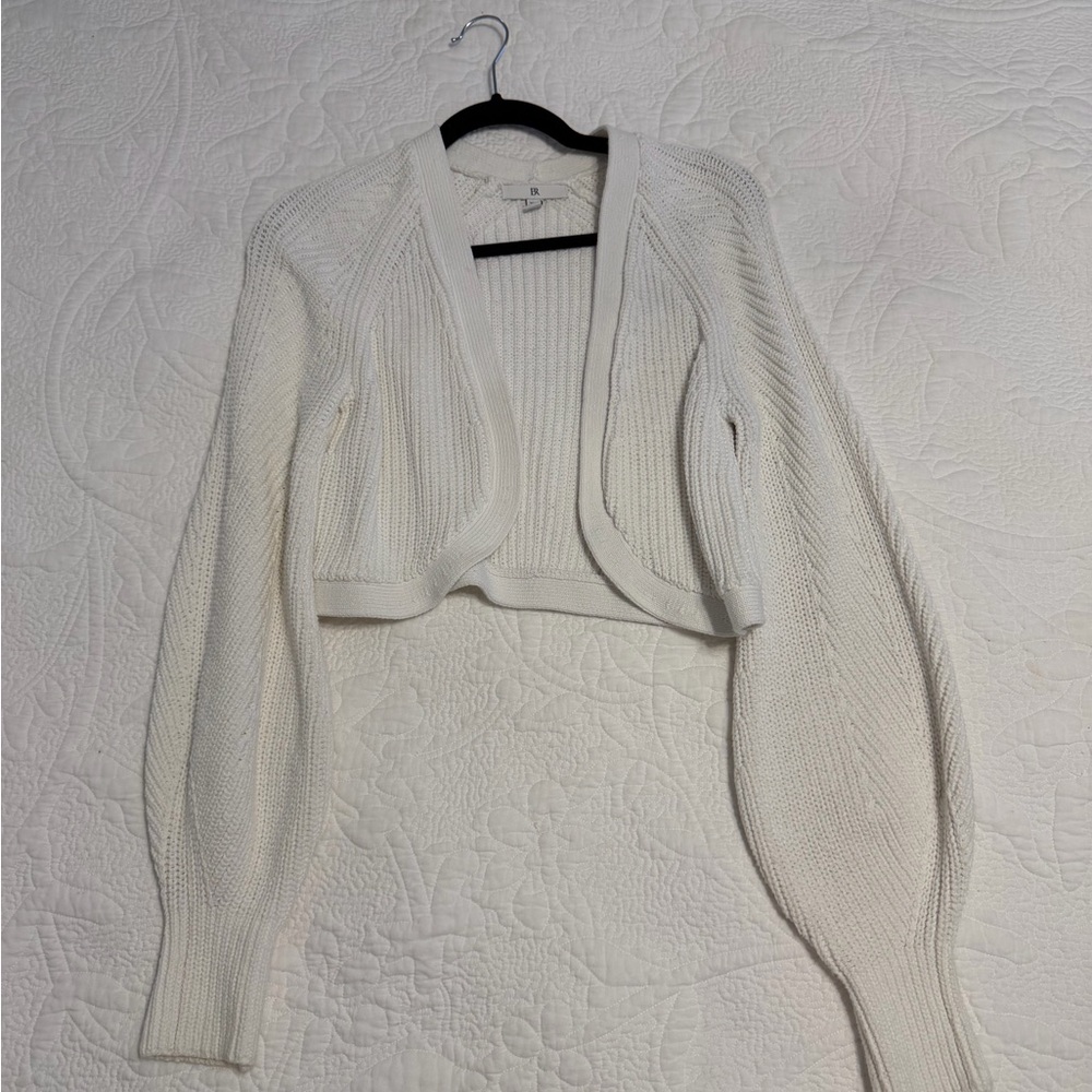 Banana Republic Cream Cropped Knit Bolero Shrug